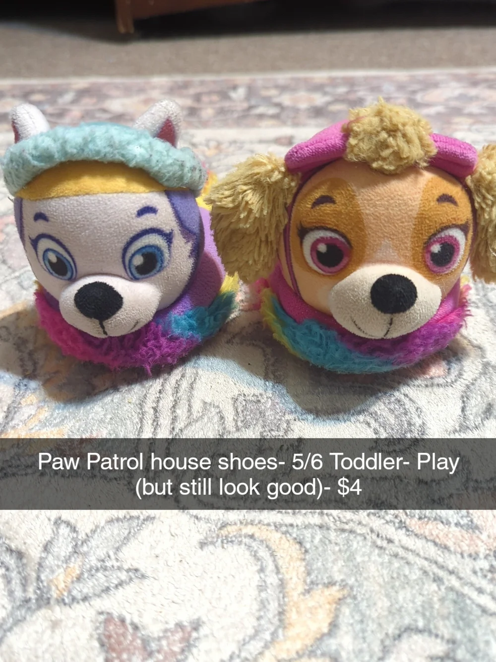 Paw Patrol Multicolor Plush Character Slippers - Pink, Purple, Blue, Yellow